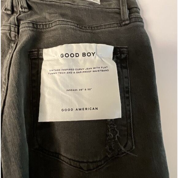Good American Women's Black Good Boy Straight Leg Jeans Size 8/29 - Picture 6 of 7